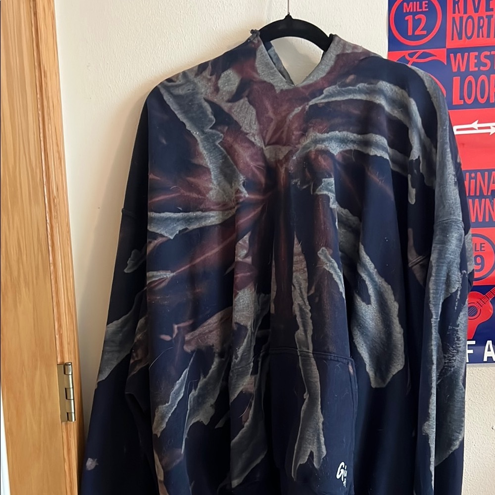 Navy Bleach Tyedye Hoodie